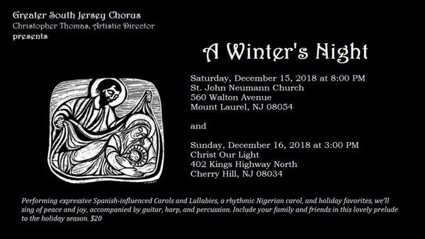 Join The Greater South Jersey Chorus For &#34;A Winter&#39;s Night&#34; (Or Afternoon)