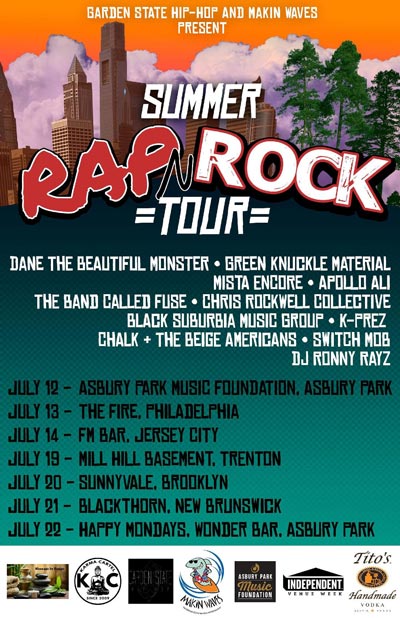 Garden State Hip-Hop and Makin Waves Present 2019 Summer Rap N&#39; Rock Tour