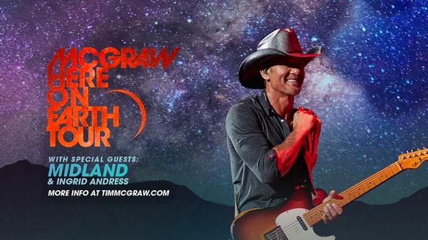 Tim McGraw, Midland, and Ingrid Andress To Perform At PNC Bank Arts Center
