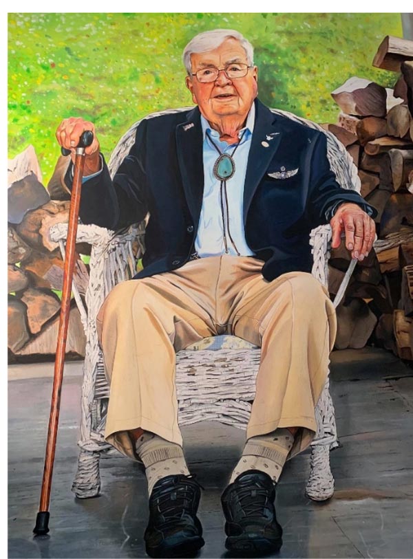 Portrait by James Fiorentino Honors WWII Aviator and Historic Land Preservation Activist