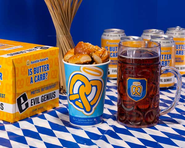 Auntie Anne's and Evil Genius Beer Company release a limited edition Oktoberfest Lager