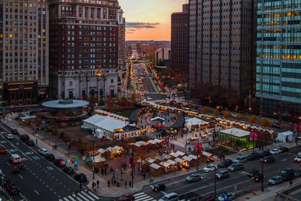 Christmas Village Returns To LOVE Park And City Hall