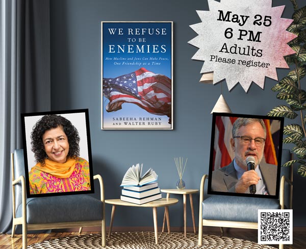 Ocean County Library Toms River Branch To Present Sabeeha Rehman and Walter Ruby: &#34;We Refuse to Be Enemies&#34;