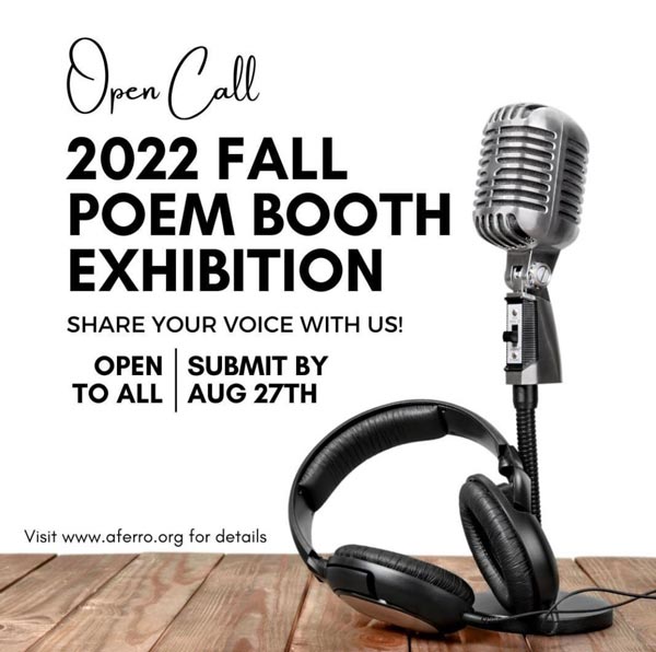 Open Call for Gallery Aferro's Poem Booth: Fall 2022