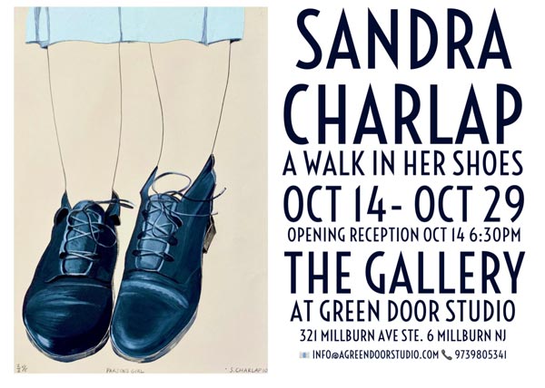 The Gallery at Green Door Studio presents Sandra Charlap: A Walk in Her Shoes