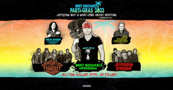 2023 Parti Gras Tour Includes Bret Michaels, Night Ranger, Jefferson Starship and more