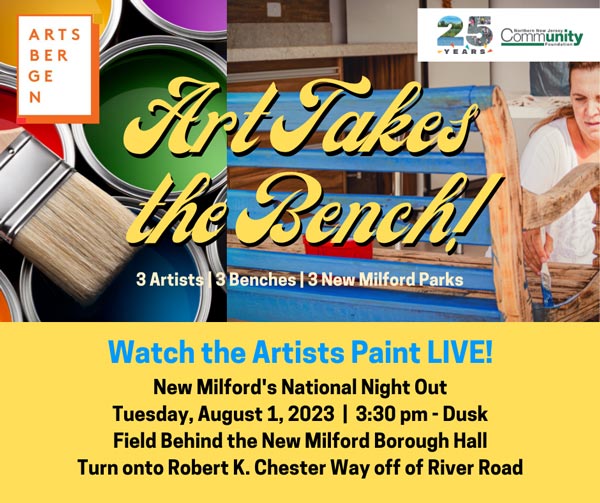 See Artists Paint Live in &#34;Art Takes the Bench!&#34; on National Night Out in New Milford