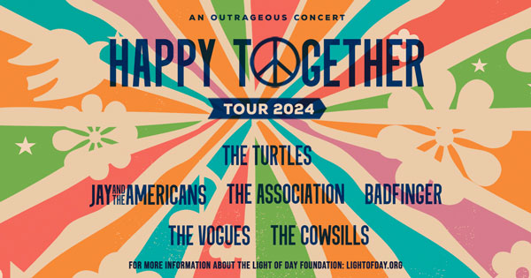 Count Basie Center for the Arts presents the Happy Together Tour 2024 to Benefit the Light of Day Foundation