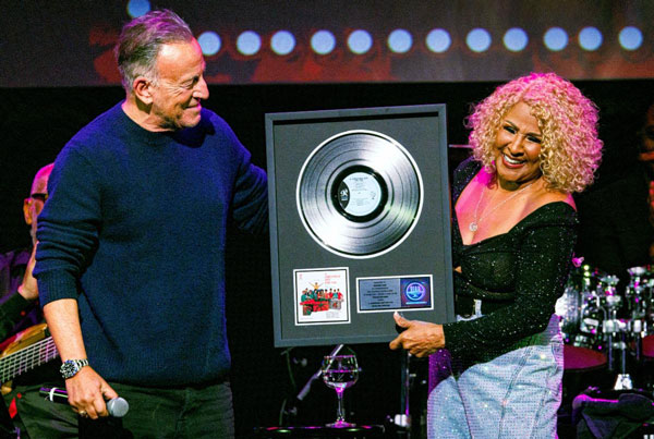 Bruce Springsteen Presents Darlene Love with RIAA Platinum Album Award for "A Christmas Gift for You from Phil Spector"