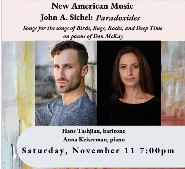 Concert Premiere of new song cycle by John Sichel in Summit