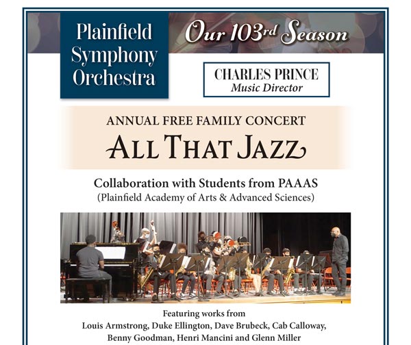Plainfield Symphony presents a Free Family Concert, &#34;All That Jazz&#34;