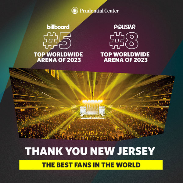 Prudential Center Named #5 Highest Grossing Venue Worldwide by Billboard