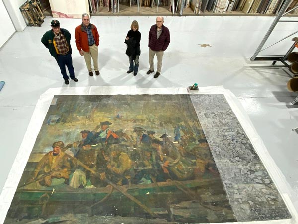 Historic mural of Washington Crossing the Delaware is rediscovered