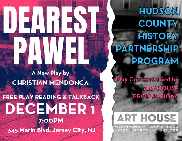 Art House Productions to present reading of &#34;Dearest Pawel&#34; by Christian Mendonça