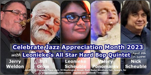 Jazz973 @ Clements Place Jazz presents  Leonieke Scheuble's All Star Hard Bop Quintet