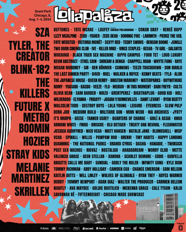 Lollapalooza 2024 to Take Place August 1-4