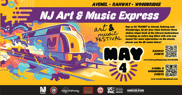 The City of Rahway to Cosponsor NJ Art and Music Express on Saturday with Woodbridge, Avenel, and NJ Transit