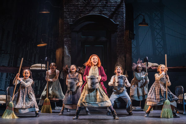 Photo of the Orphans in the North American Tour of ANNIE. Photo by Evan Zimmerman for MurphyMade