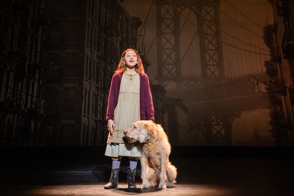 Photo of Rainier (Rainey) Treviño and Georgie in the North American Tour of ANNIE. Photo by Evan Zimmerman for MurphyMade