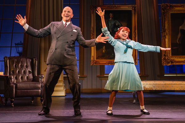 Photo of Christopher Swan and Rainier (Rainey) Treviño in the North American Tour of ANNIE. Photo by Evan Zimmerman for MurphyMade