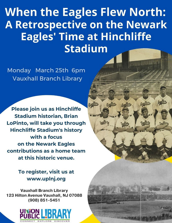 Brian LoPinto to talk about the History of Hinchliffe Stadium at Union Public Library