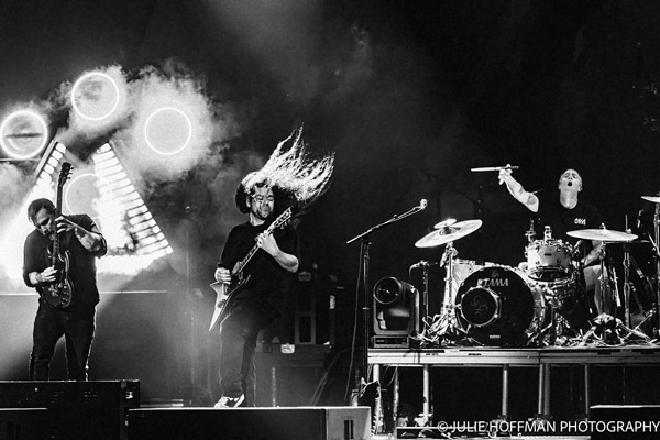 Coheed and Cambria performing in concert at the Prudential Center in Newark on July 21, 2026. Photo by Julie Hoffman.