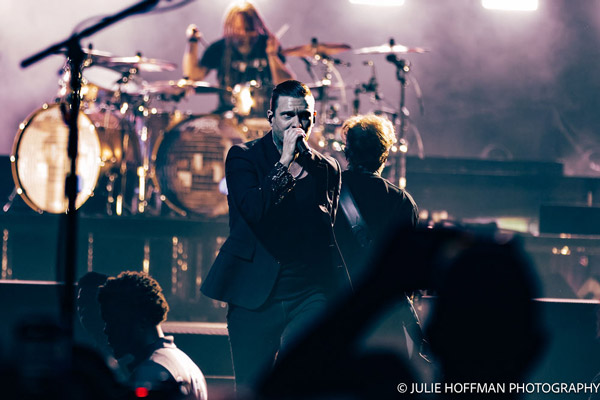 Shinedown performing in concert at the Prudential Center in Newark on July 21, 2026. Photo by Julie Hoffman.
